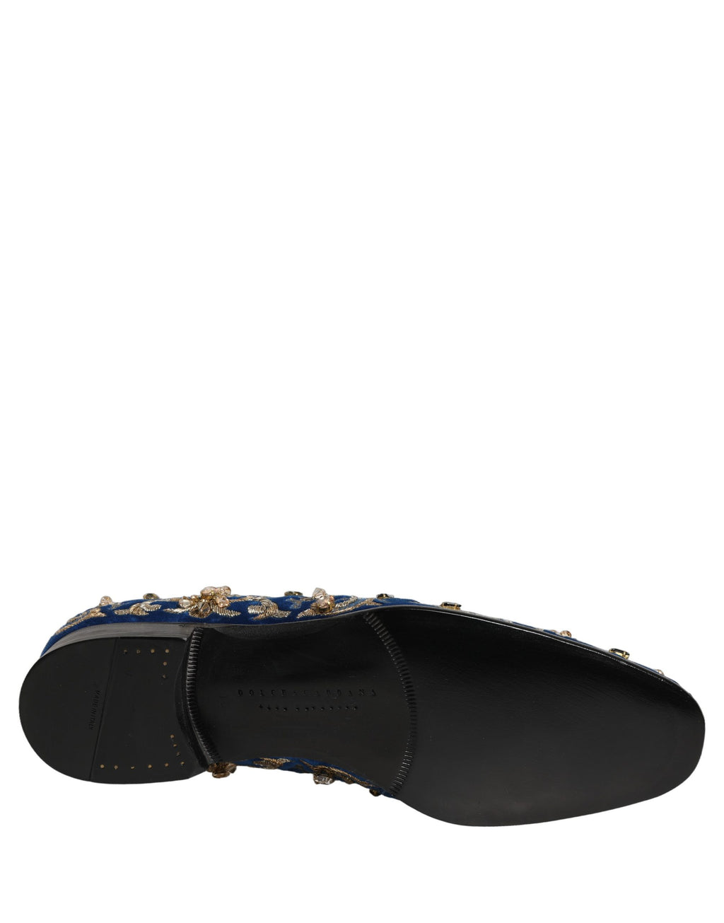 Dolce & Gabbana Blaue Samt-Loafer mit Verzierungen