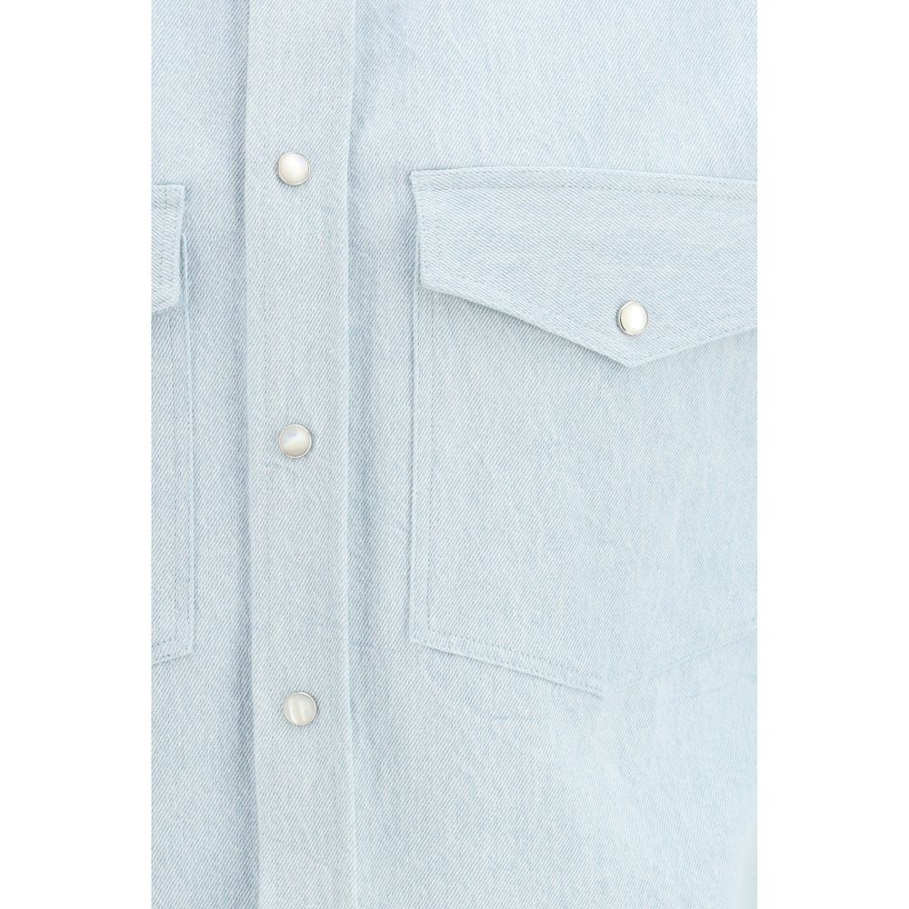 Umit Benan Blaues Denim-Hemd