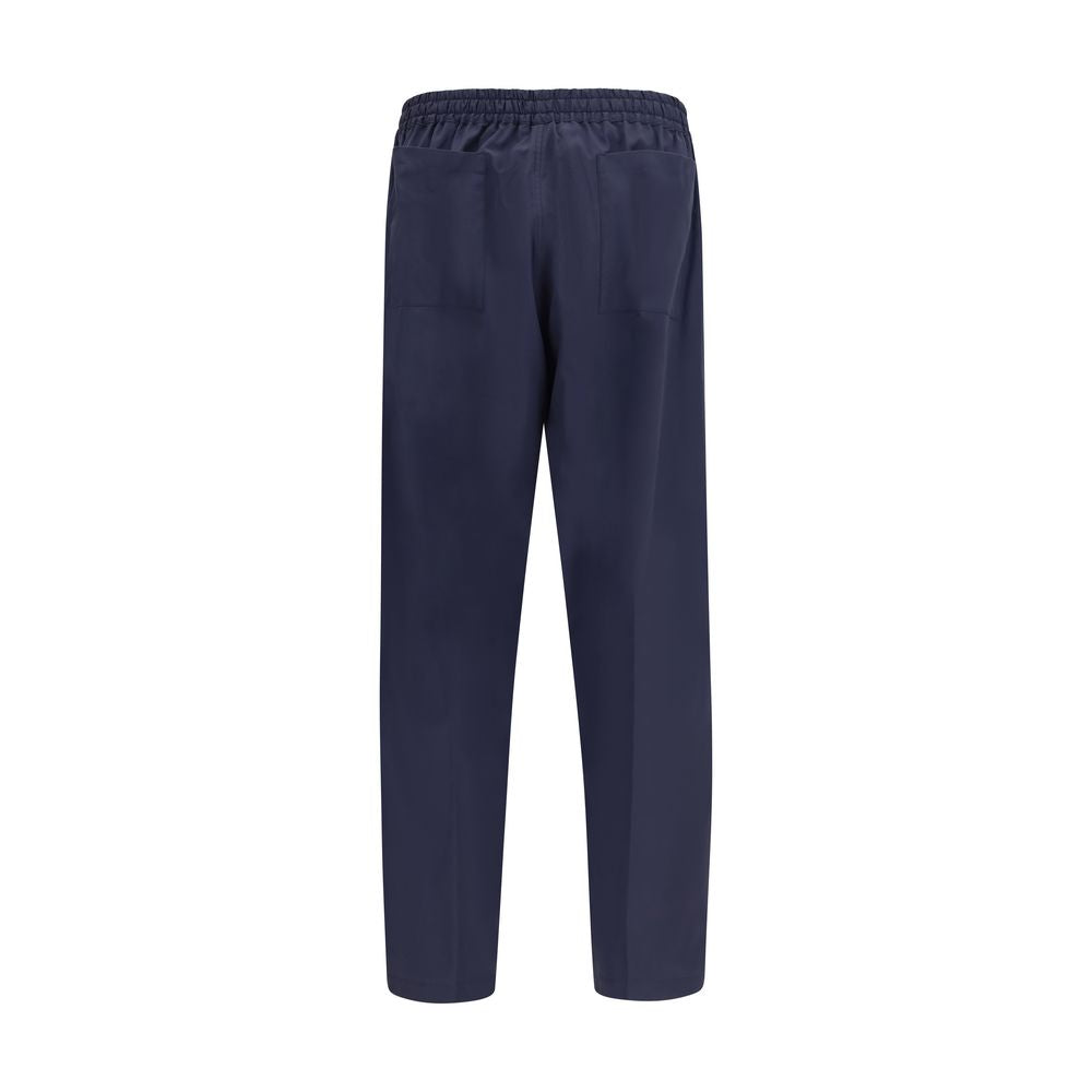 Umit Benan Blaue Baumwoll-Freizeithose