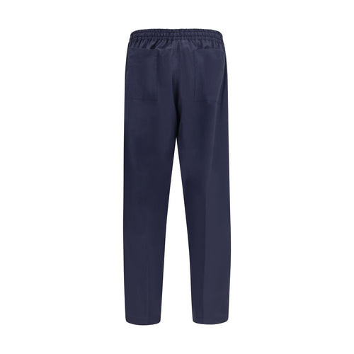 Umit Benan Blaue Baumwoll-Freizeithose