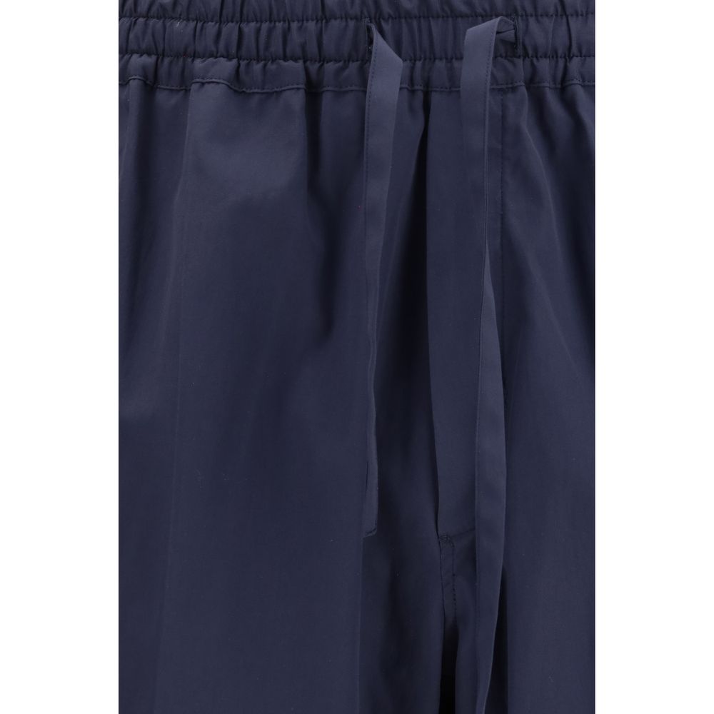 Umit Benan Blaue Baumwoll-Freizeithose