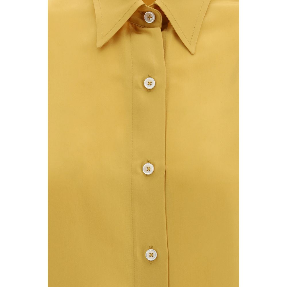 Umit Benan Seidenbluse in Gold
