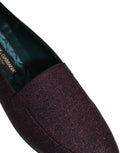 Dolce & Gabbana Maroon Glitzer Lurex Loafer-Schuhe mit Logo