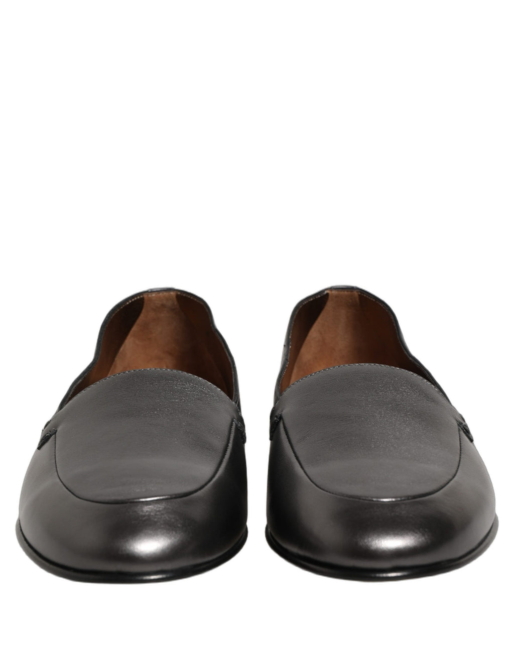 Dolce & Gabbana Silberne DG Logo Loafer aus Leder