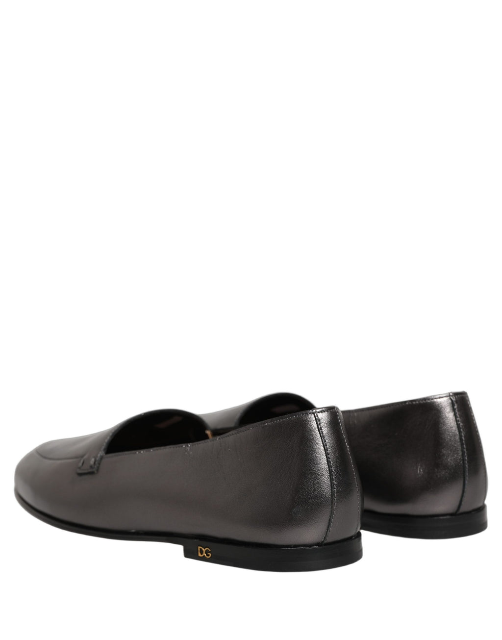 Dolce & Gabbana Silberne DG Logo Loafer aus Leder