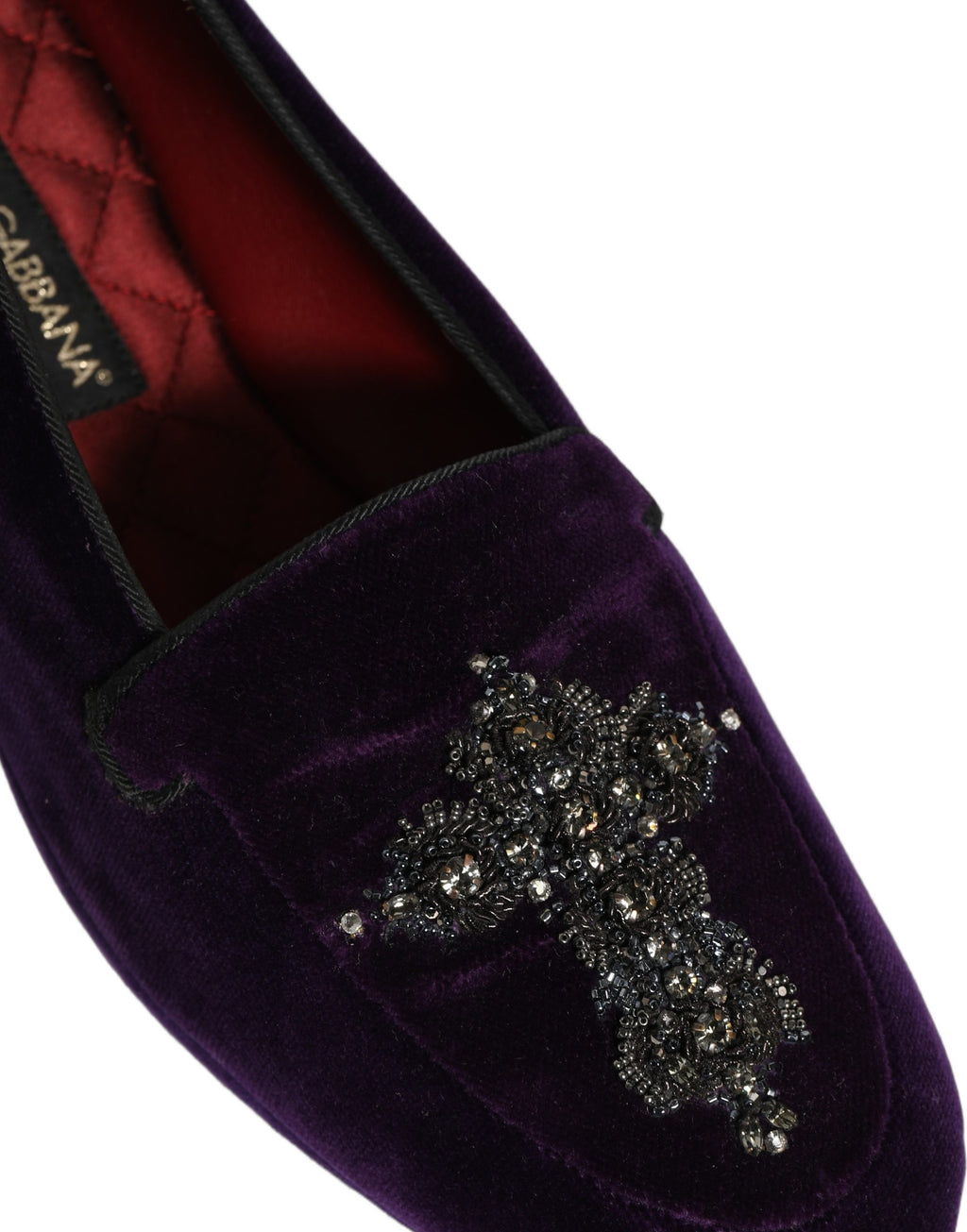 Dolce & Gabbana Violet Suede Embellished Dress Loafers Shoes