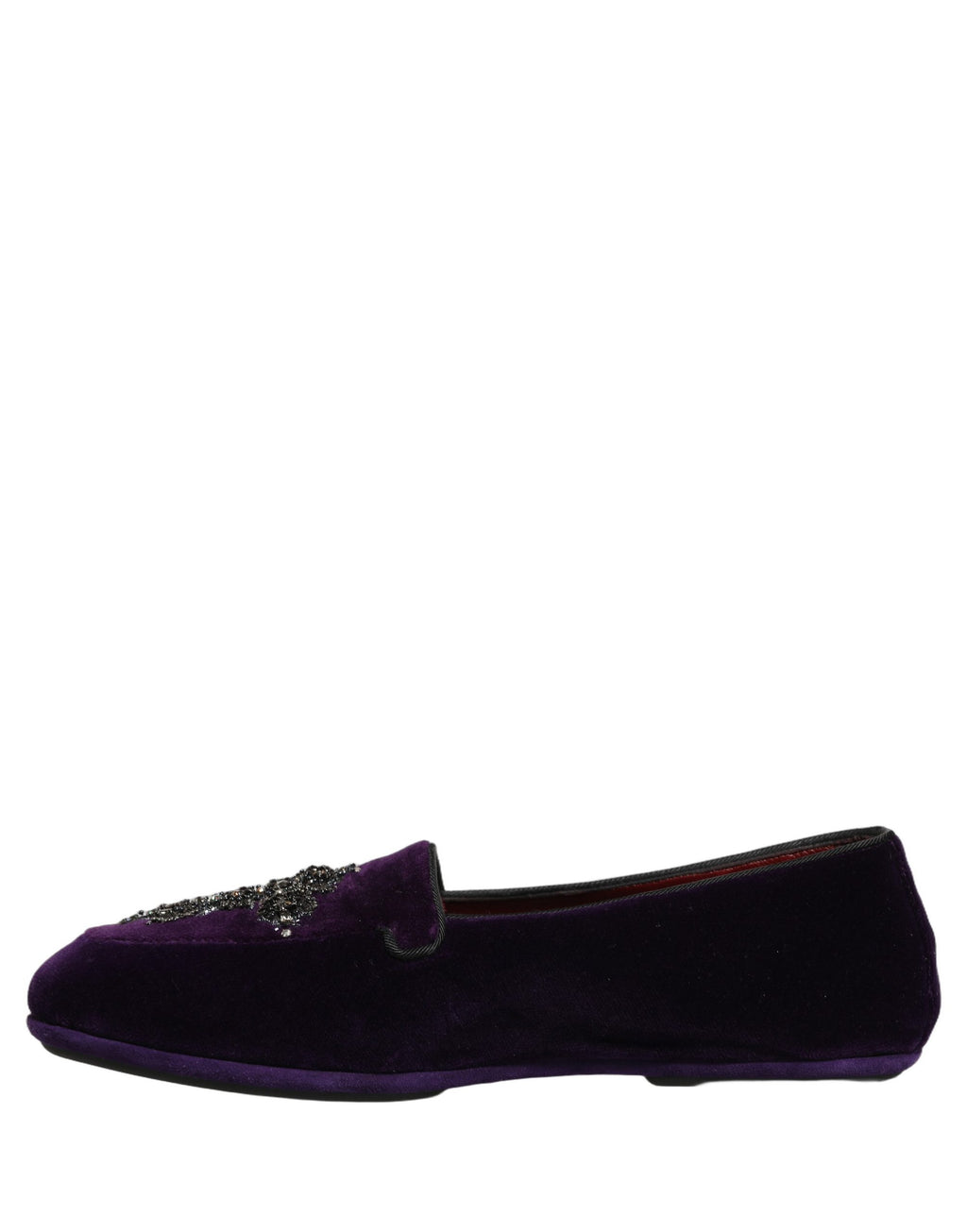 Dolce & Gabbana Violet Suede Embellished Dress Loafers Shoes