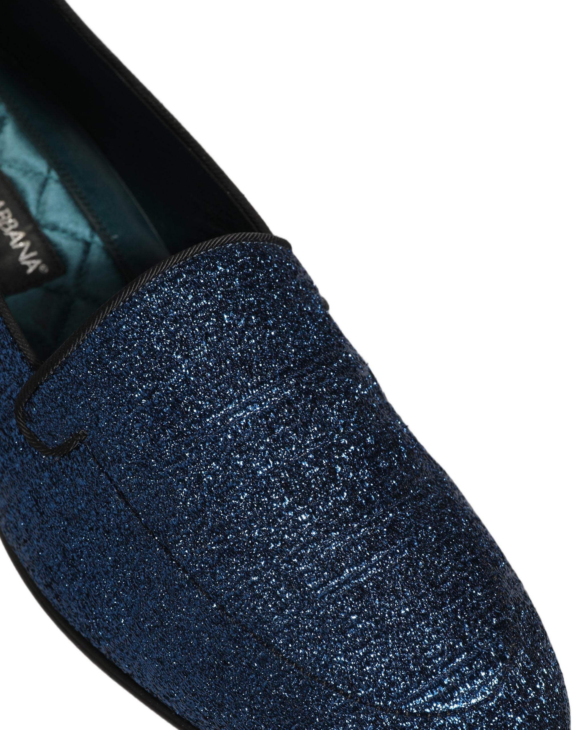 Dolce & Gabbana Blaue Glitzer Lurex DG Logo Loafer Pumps