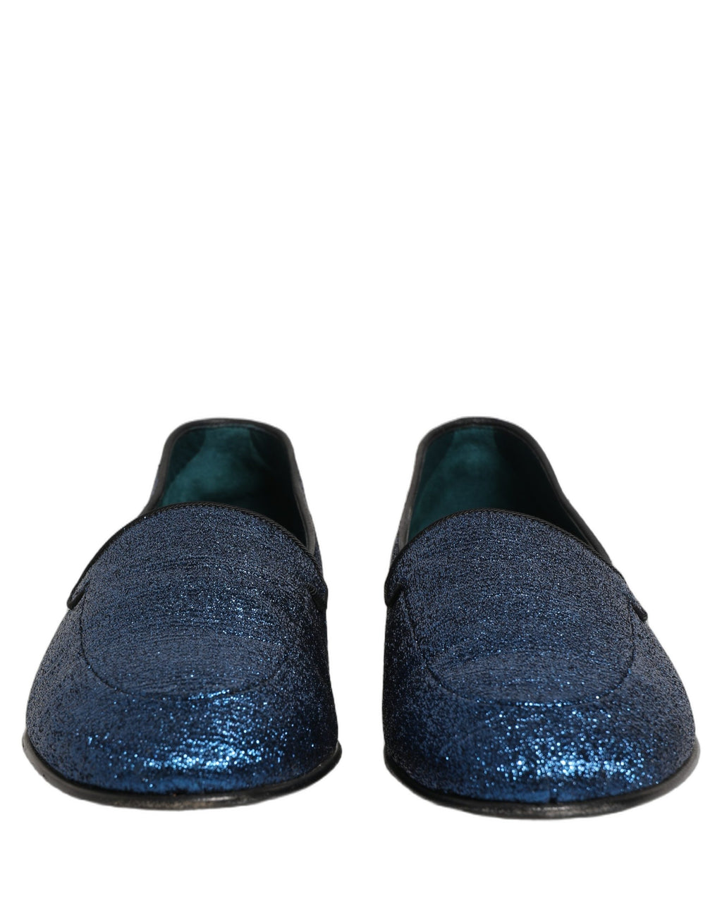 Dolce & Gabbana Blaue Glitzer Lurex DG Logo Loafer Pumps