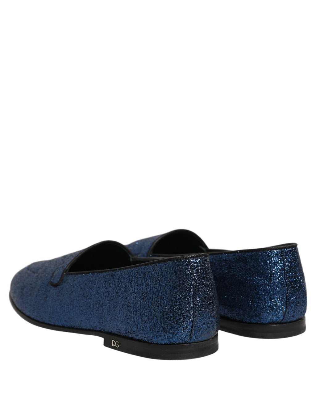 Dolce & Gabbana Blaue Glitzer Lurex DG Logo Loafer Pumps