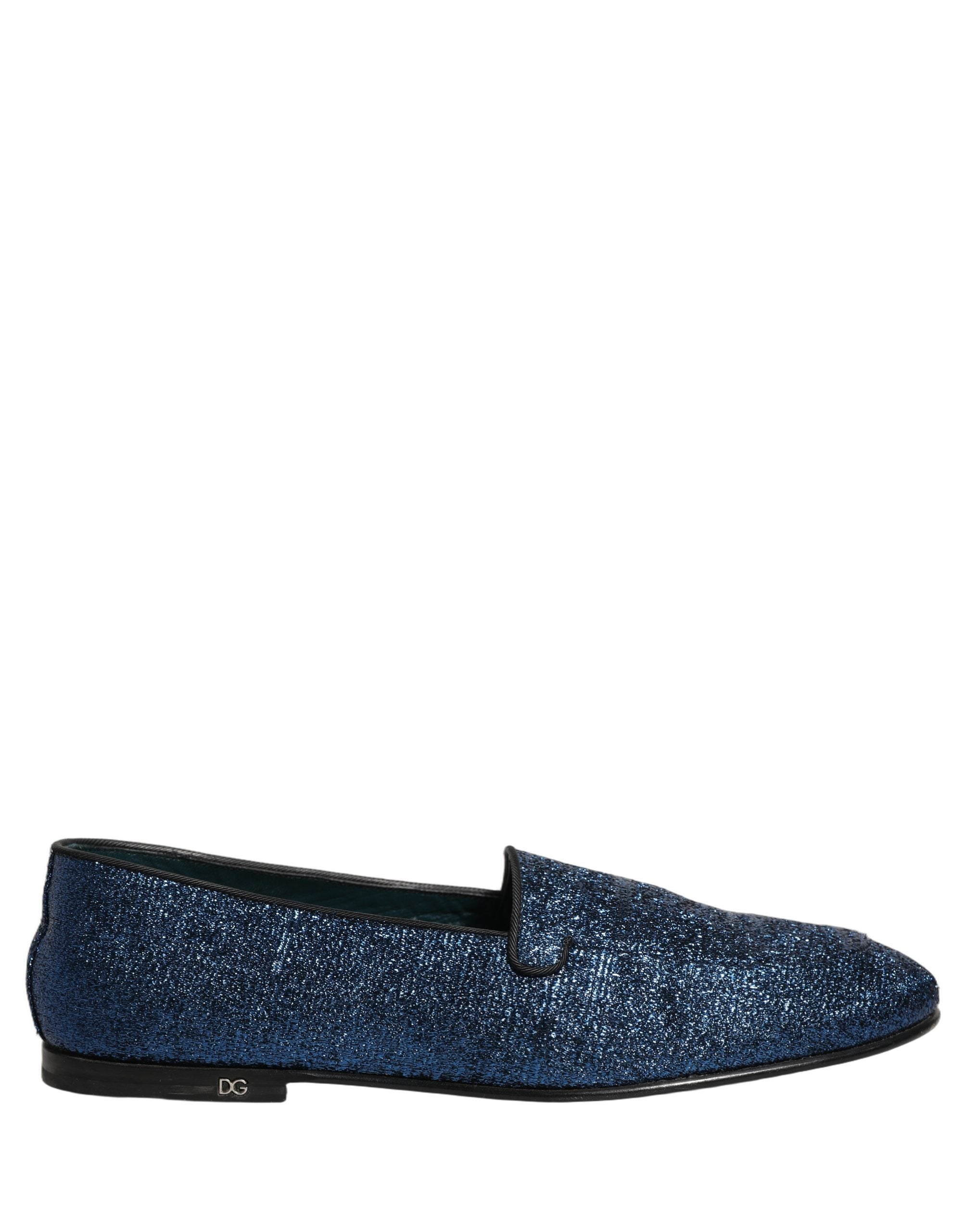 Dolce & Gabbana Blaue Glitzer Lurex DG Logo Loafer Pumps