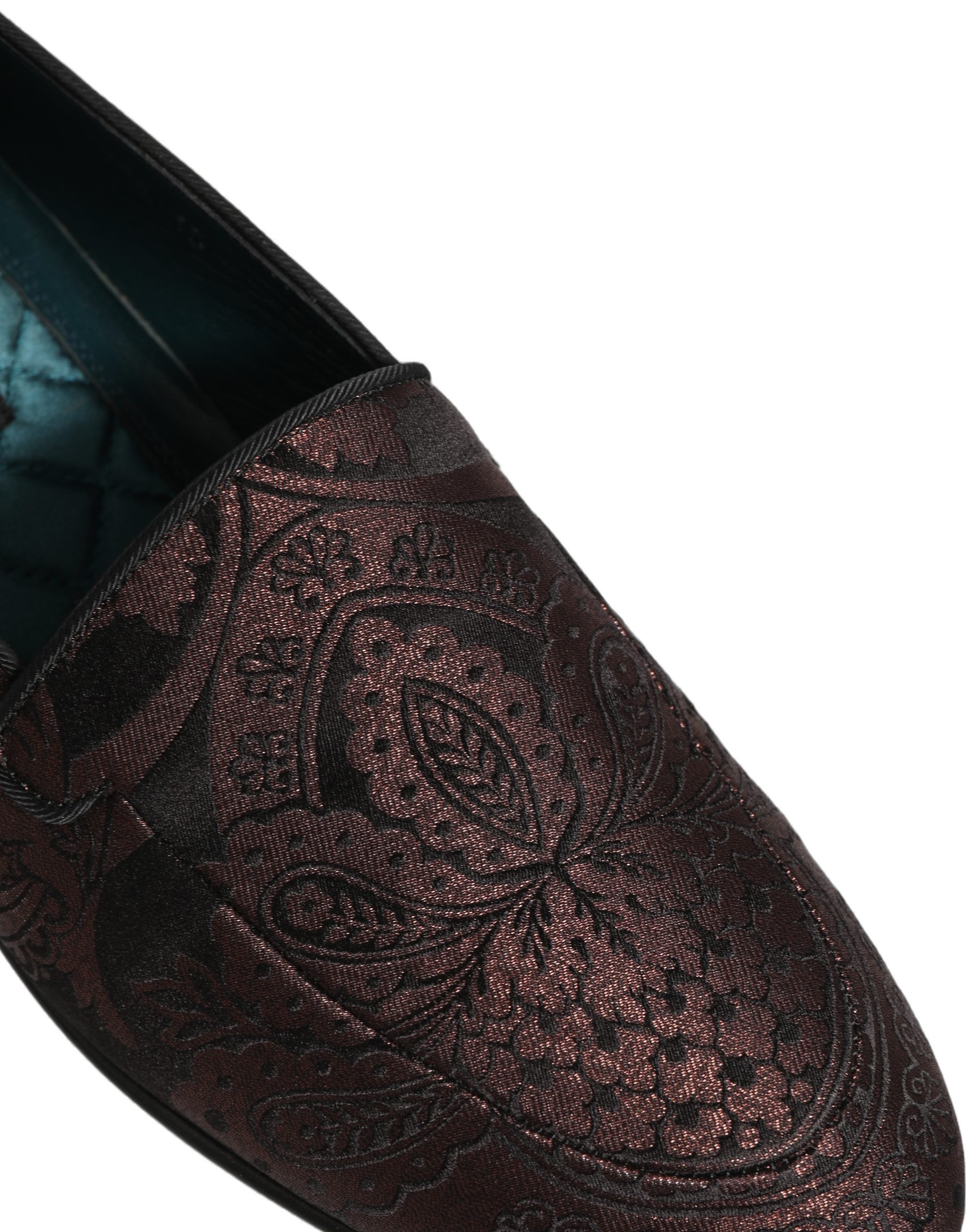 Dolce & Gabbana Burgunderfarbene Jacquard-Loafer aus Leder zum Hineinschlüpfen