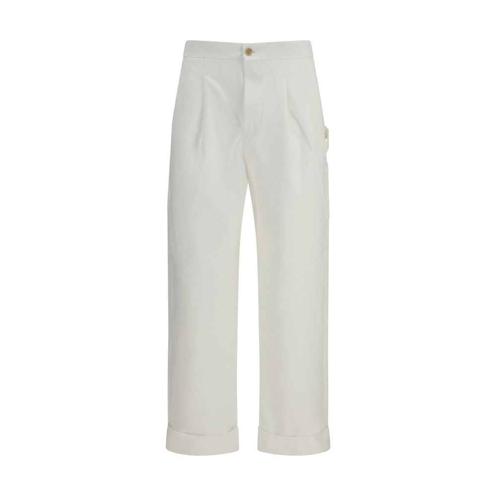 Umit Benan Weiße Baumwollhose im Casual-Look