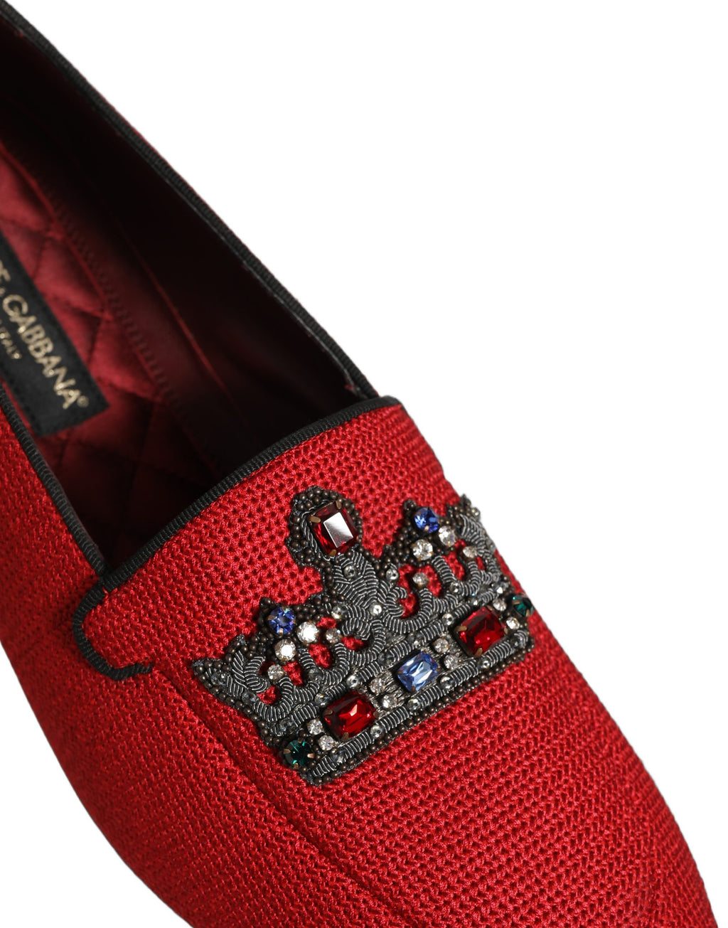 Dolce & Gabbana Rote Loafer mit Kronen-Applikation
