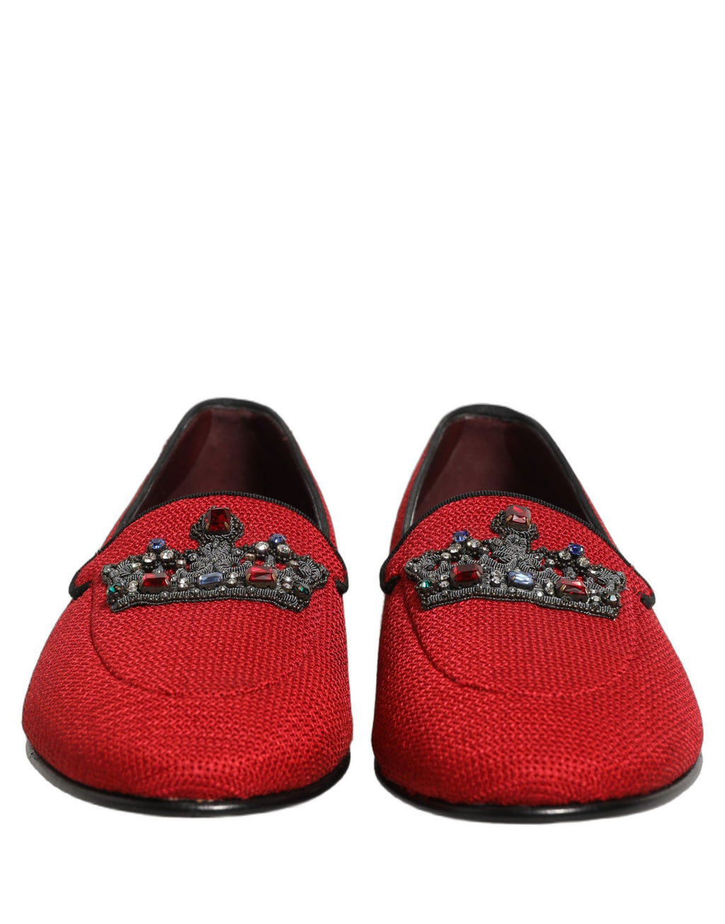 Dolce & Gabbana Rote Loafer mit Kronen-Applikation