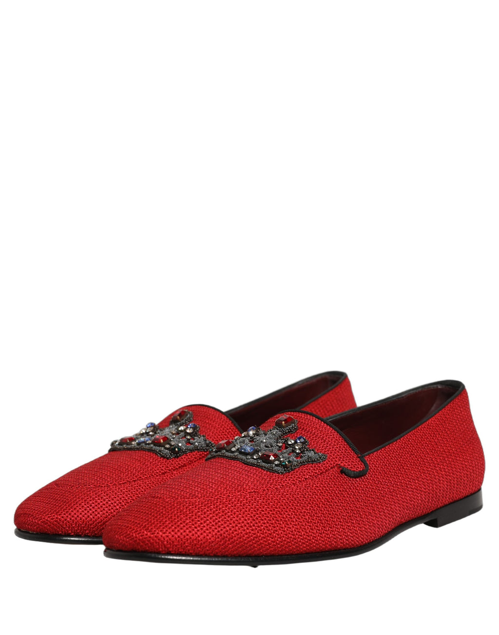Dolce & Gabbana Rote Loafer mit Kronen-Applikation