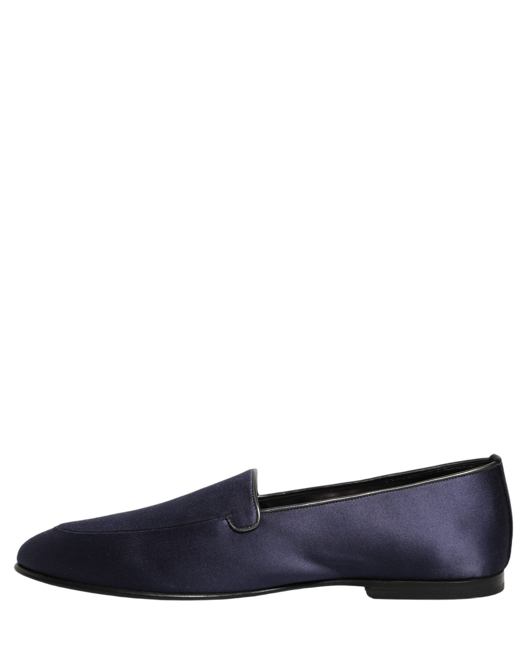 Dolce & Gabbana Marineblaue Loafer aus Satin mit DG-Logo