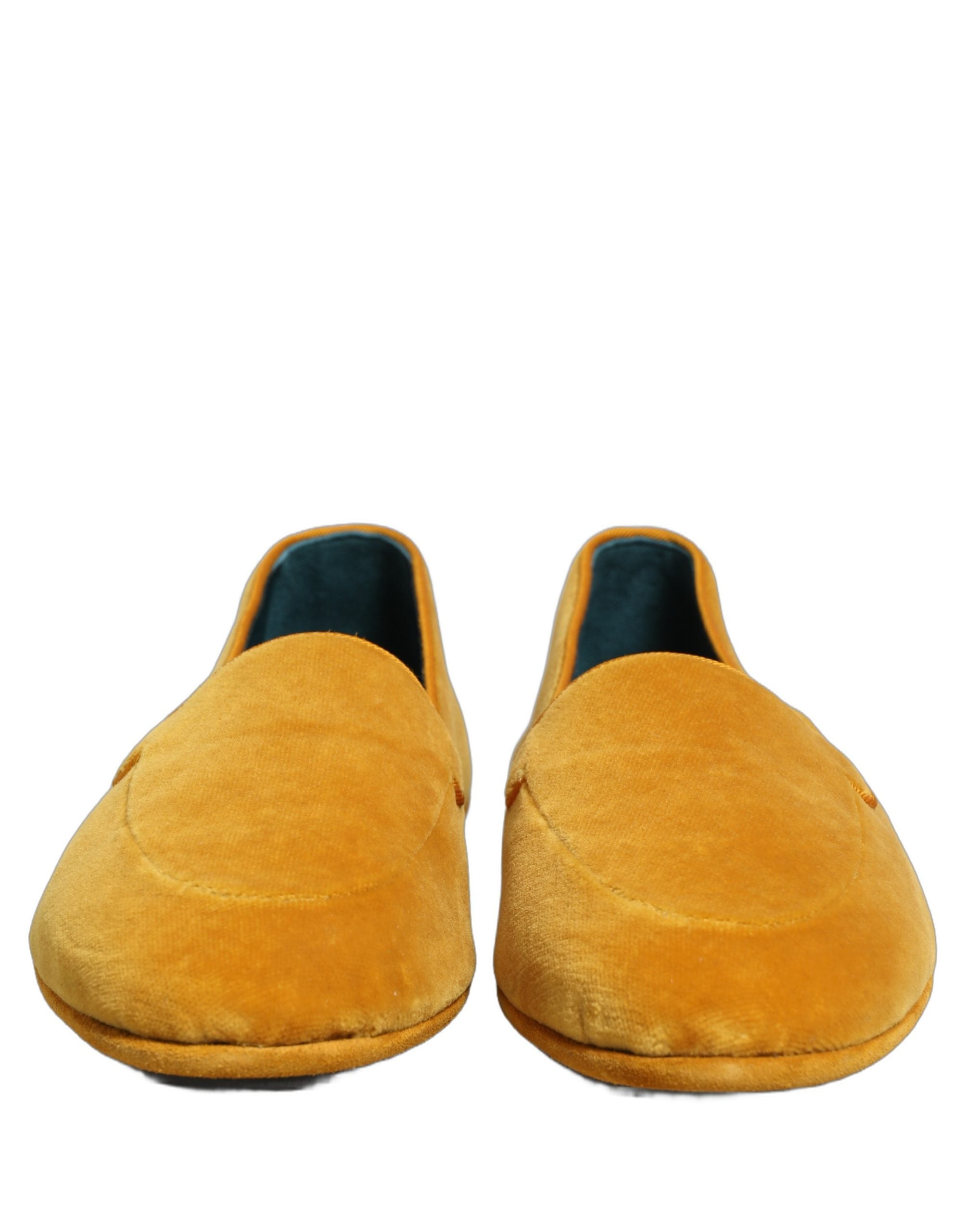 Dolce & Gabbana Herren-Slipper aus gelbem Samt für Anzüge