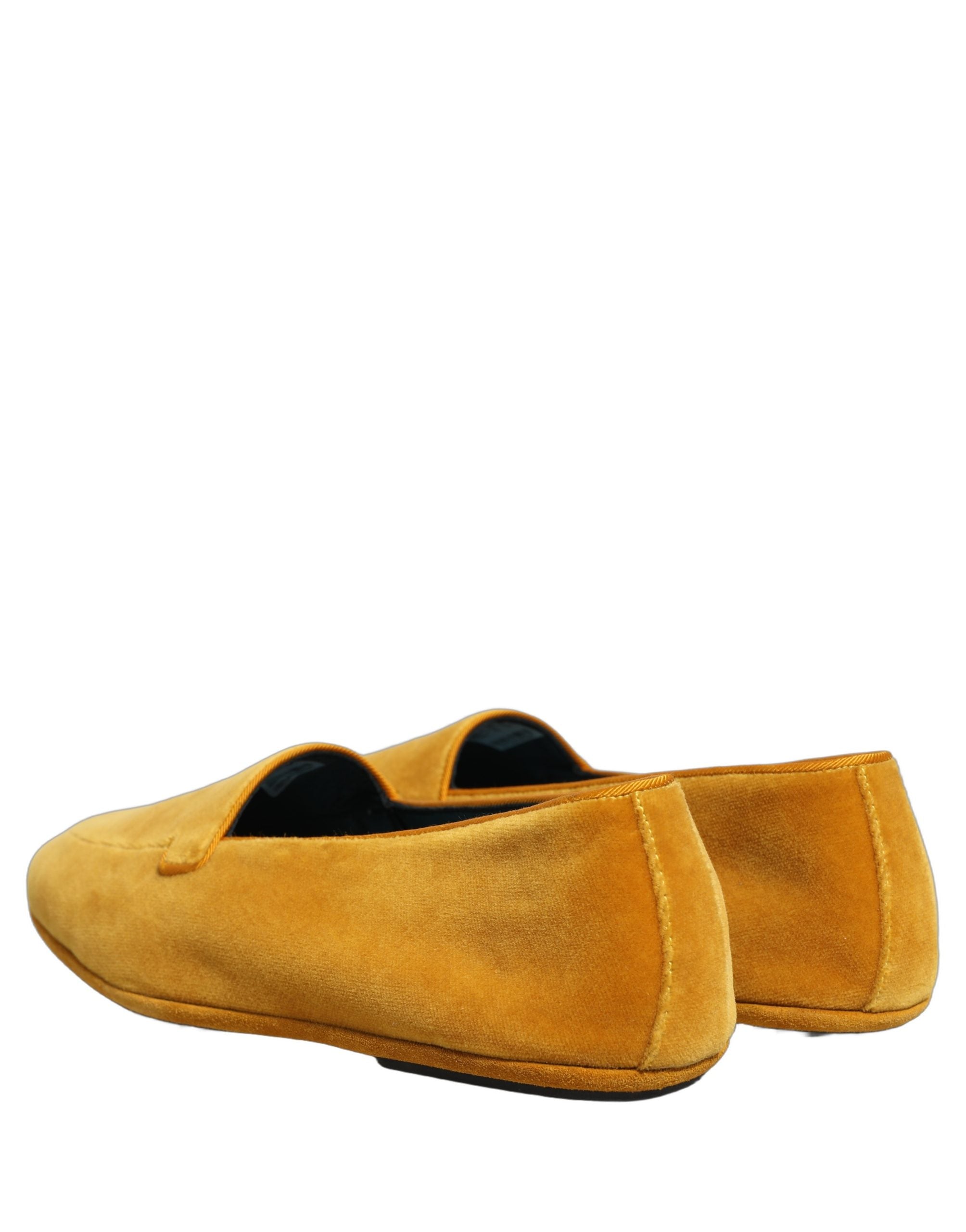 Dolce & Gabbana Herren-Slipper aus gelbem Samt für Anzüge