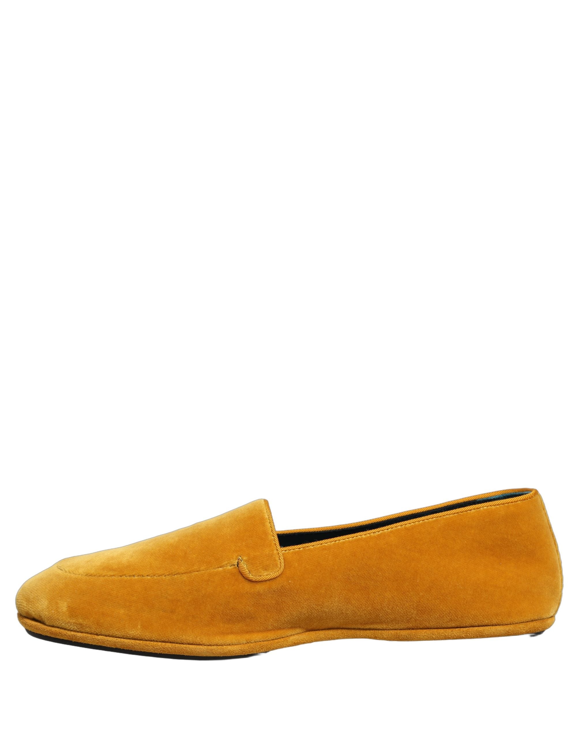 Dolce & Gabbana Herren-Slipper aus gelbem Samt für Anzüge