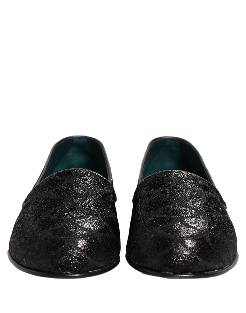 Dolce & Gabbana Schwarze Loafer aus Glitzer-Brocade für Herren