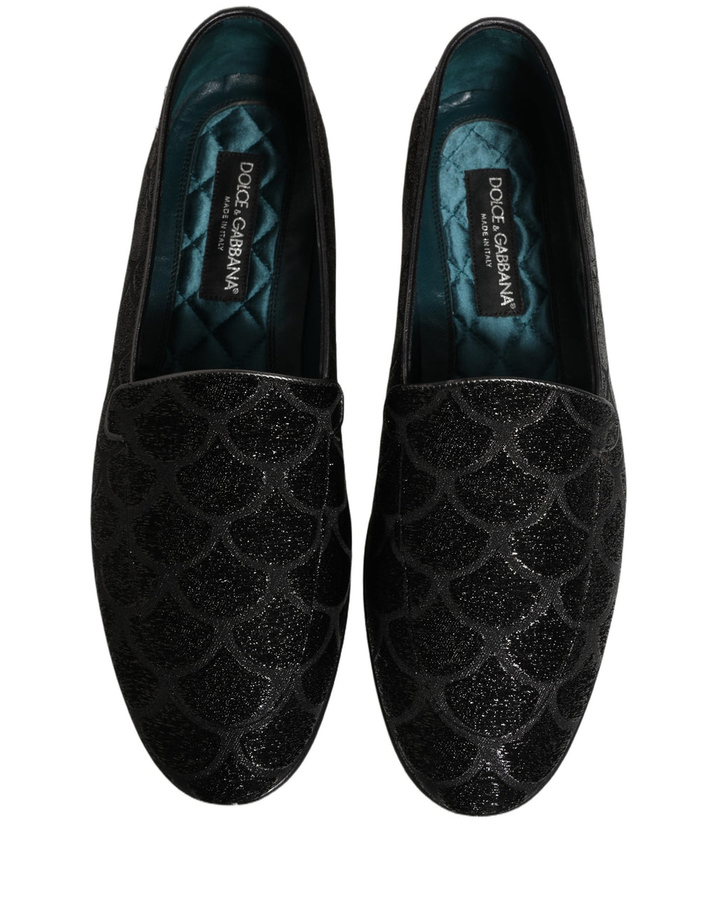 Dolce & Gabbana Schwarze Loafer aus Glitzer-Brocade für Herren