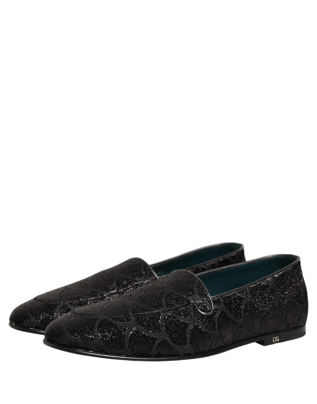 Dolce & Gabbana Schwarze Loafer aus Glitzer-Brocade für Herren