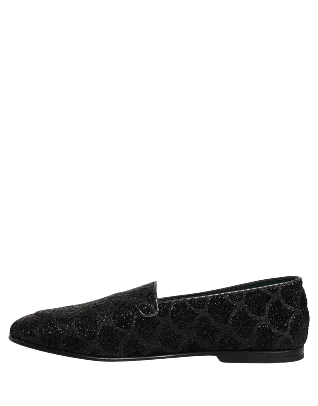 Dolce & Gabbana Schwarze Loafer aus Glitzer-Brocade für Herren