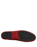Dolce & Gabbana Rote Wildleder-Slipper mit Kreuz-Applikation