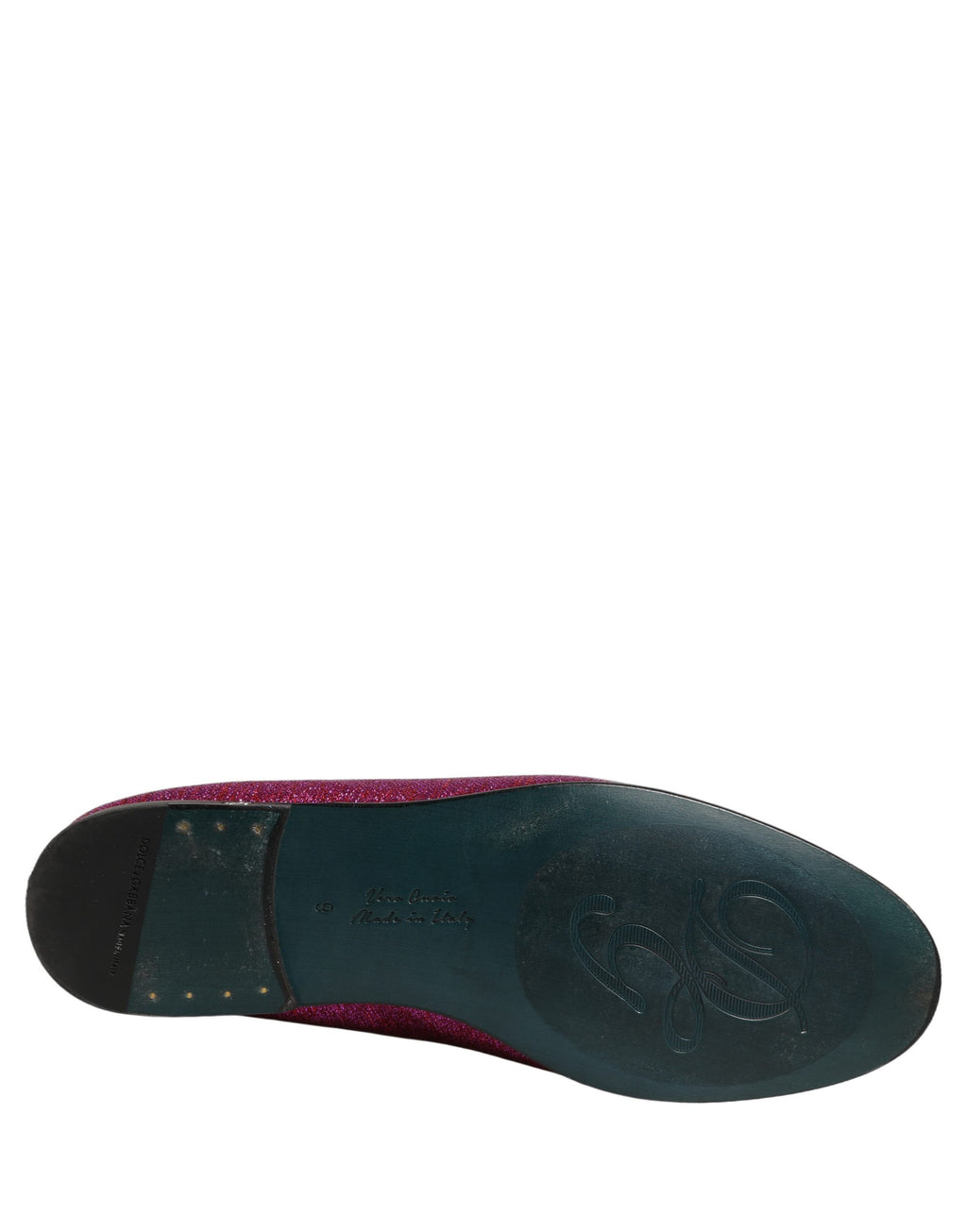 Dolce & Gabbana Pink Glitter Lurex Logo Dress Loafers Schuhe