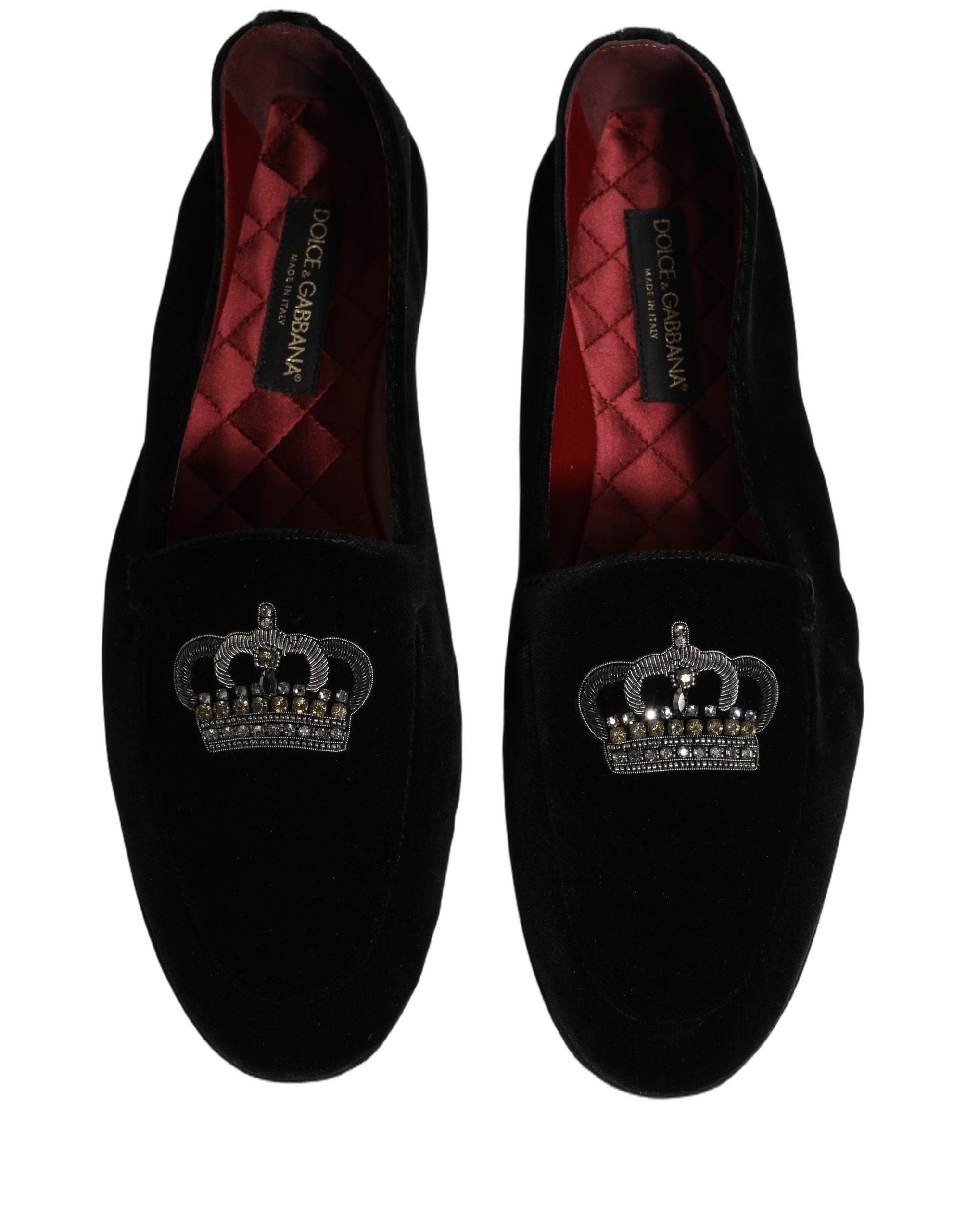 Dolce & Gabbana Schwarze Loafer mit Kronen-Applikation
