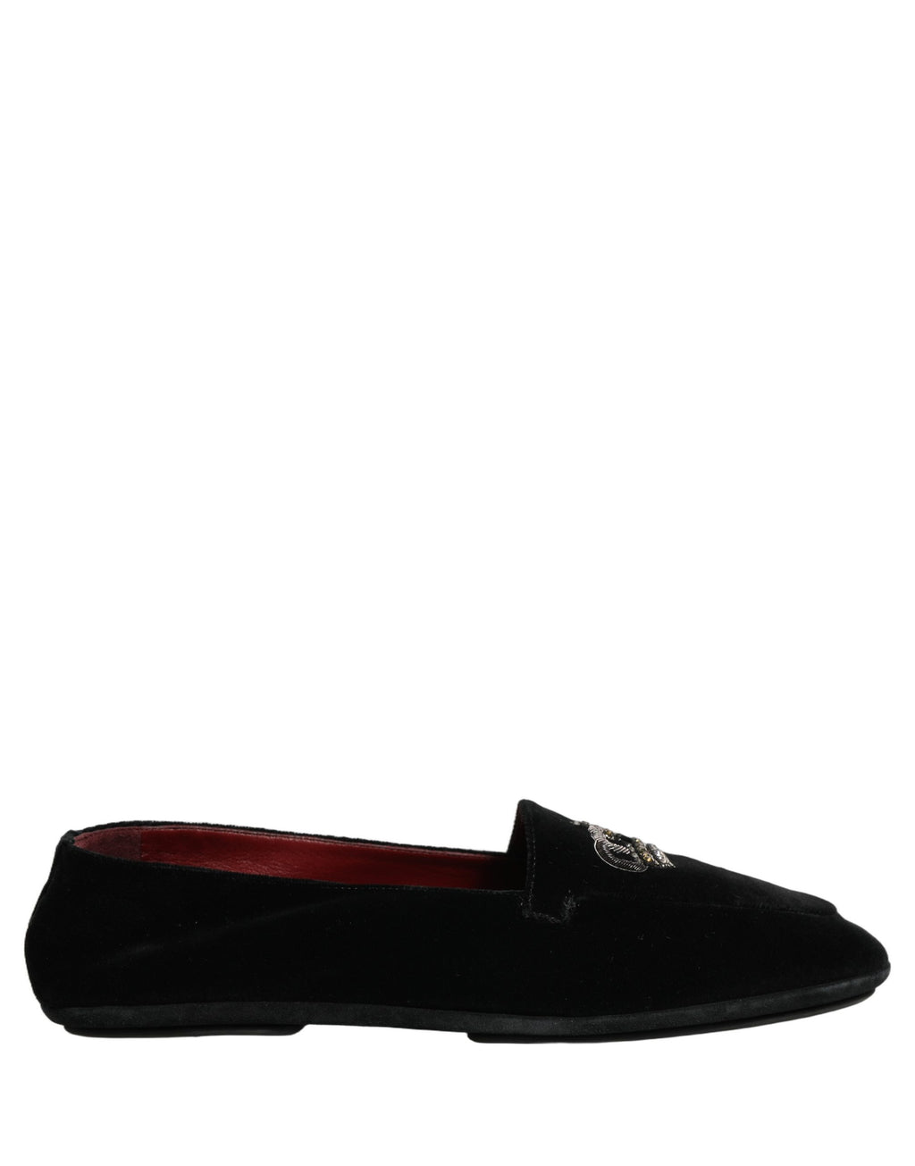 Dolce & Gabbana Schwarze Loafer mit Kronen-Applikation