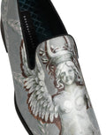 Dolce & Gabbana Graue Barock-Engel-Loafer aus Samt für Herren