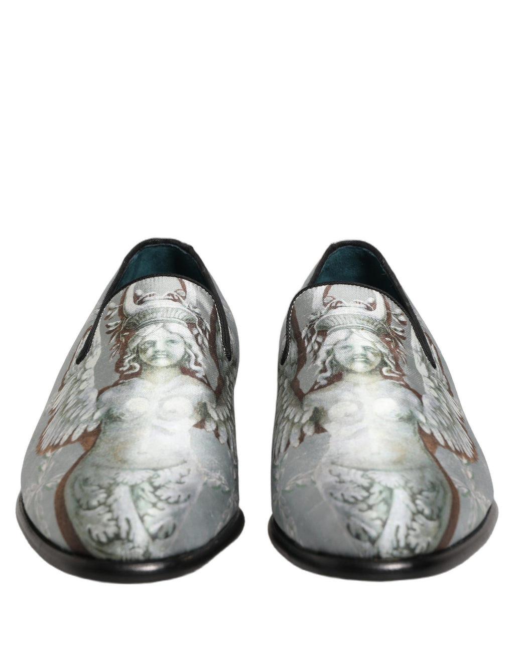Dolce & Gabbana Graue Barock-Engel-Loafer aus Samt für Herren