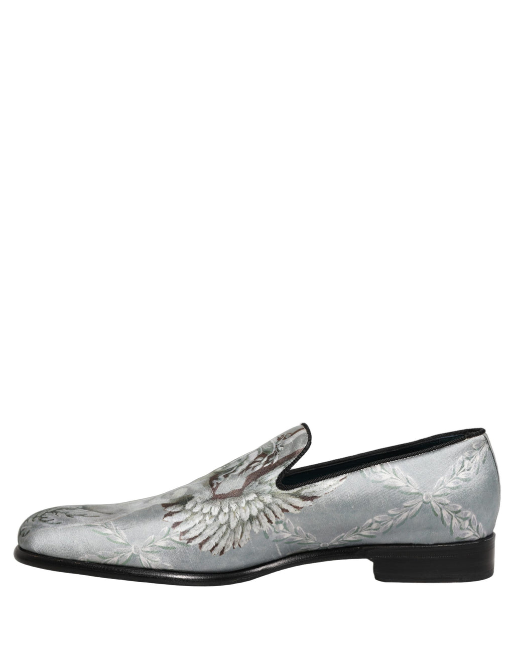 Dolce & Gabbana Graue Barock-Engel-Loafer aus Samt für Herren