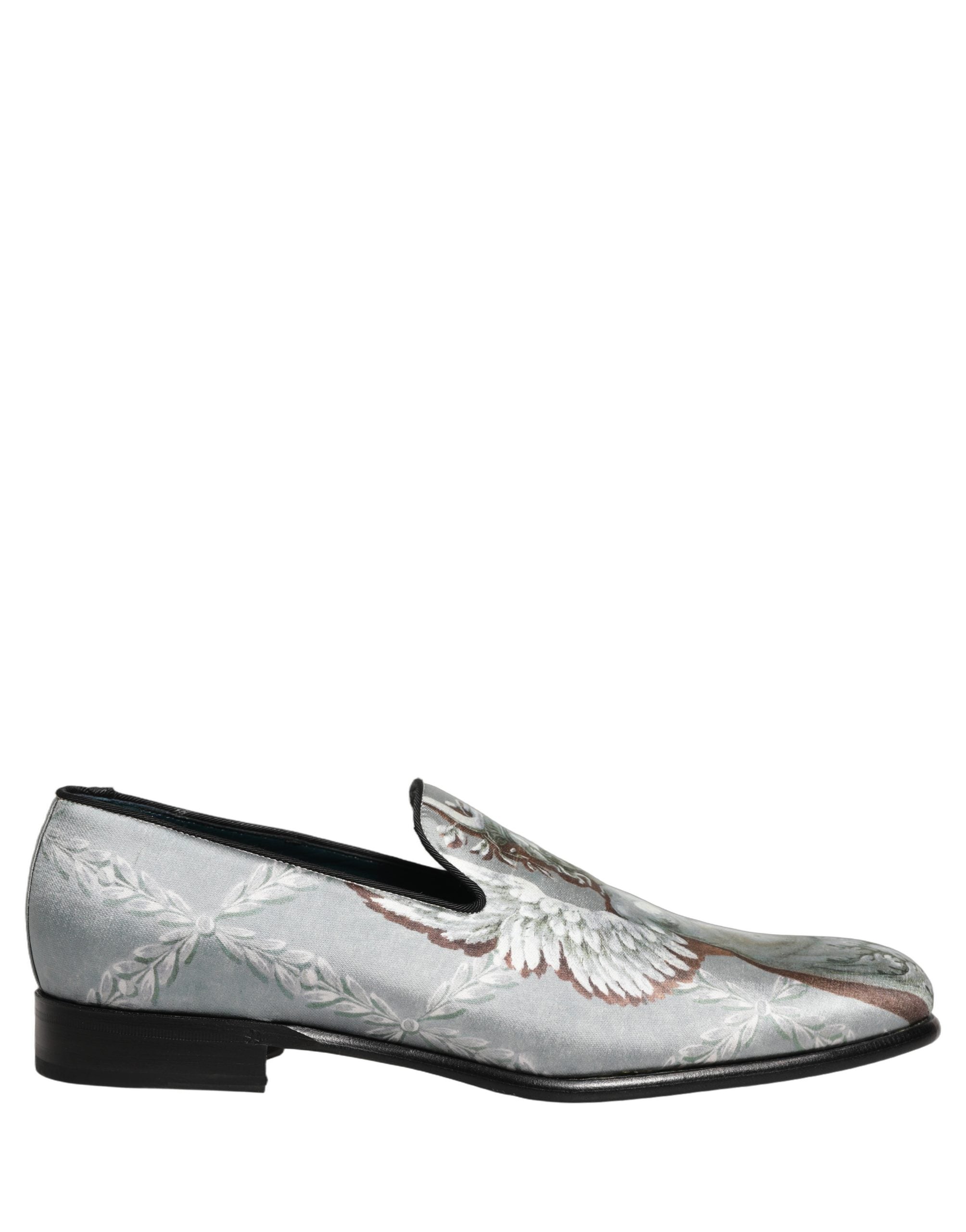 Dolce & Gabbana Graue Barock-Engel-Loafer aus Samt für Herren