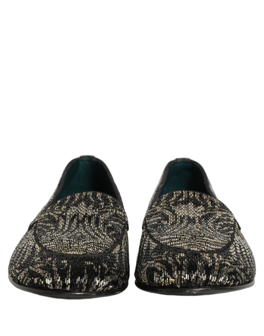 Dolce & Gabbana Schwarze Loafer mit silbernen Verzierungen