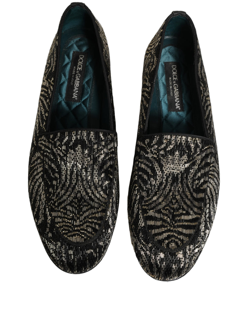 Dolce & Gabbana Schwarze Loafer mit silbernen Verzierungen