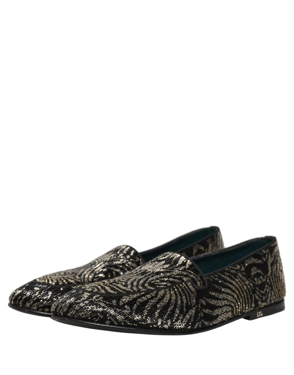 Dolce & Gabbana Schwarze Loafer mit silbernen Verzierungen