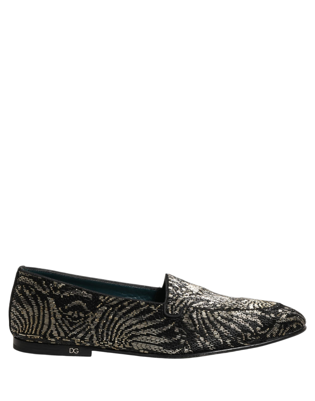 Dolce & Gabbana Schwarze Loafer mit silbernen Verzierungen