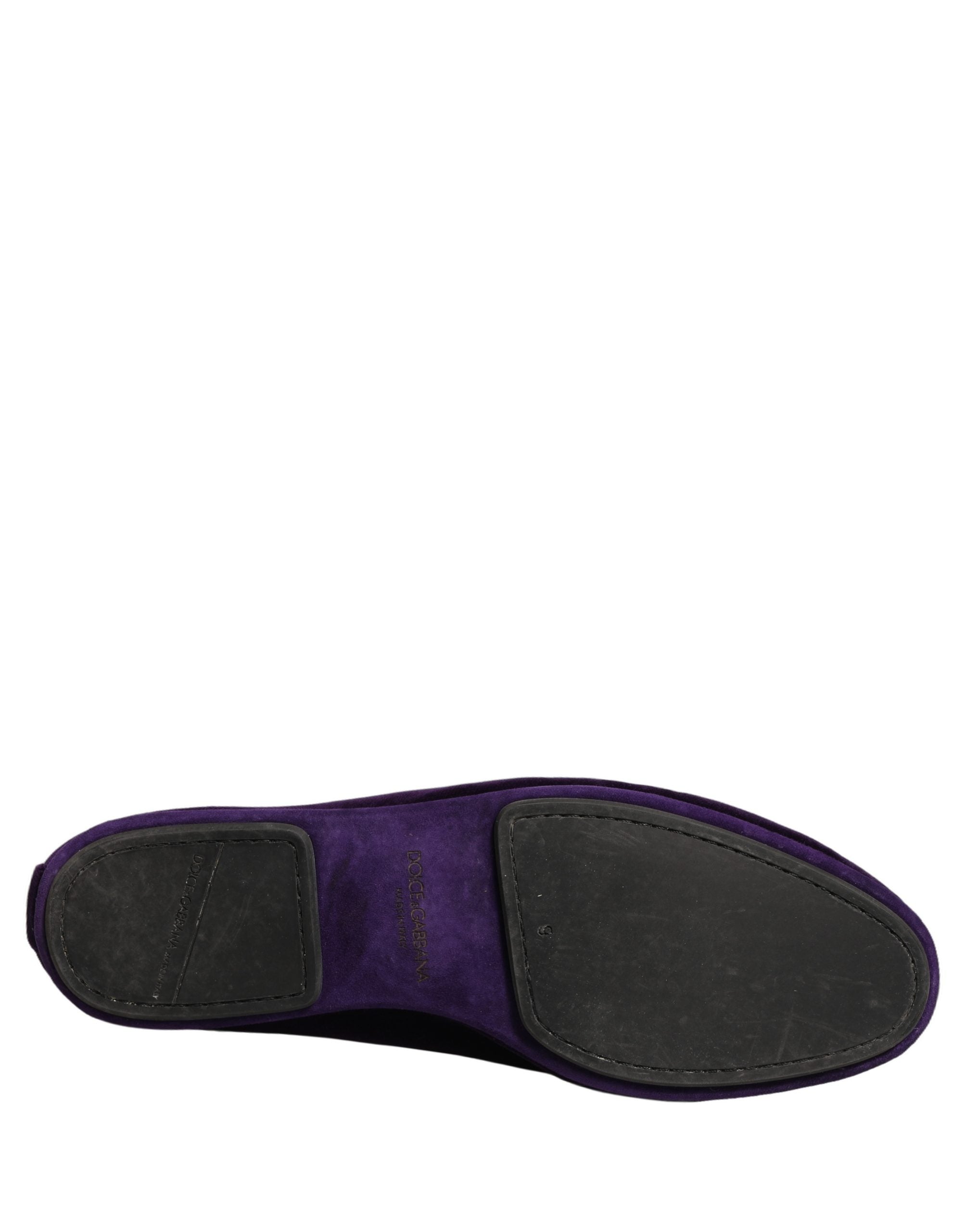 Dolce & Gabbana Violette Samt Loafer-Slipper für Herren