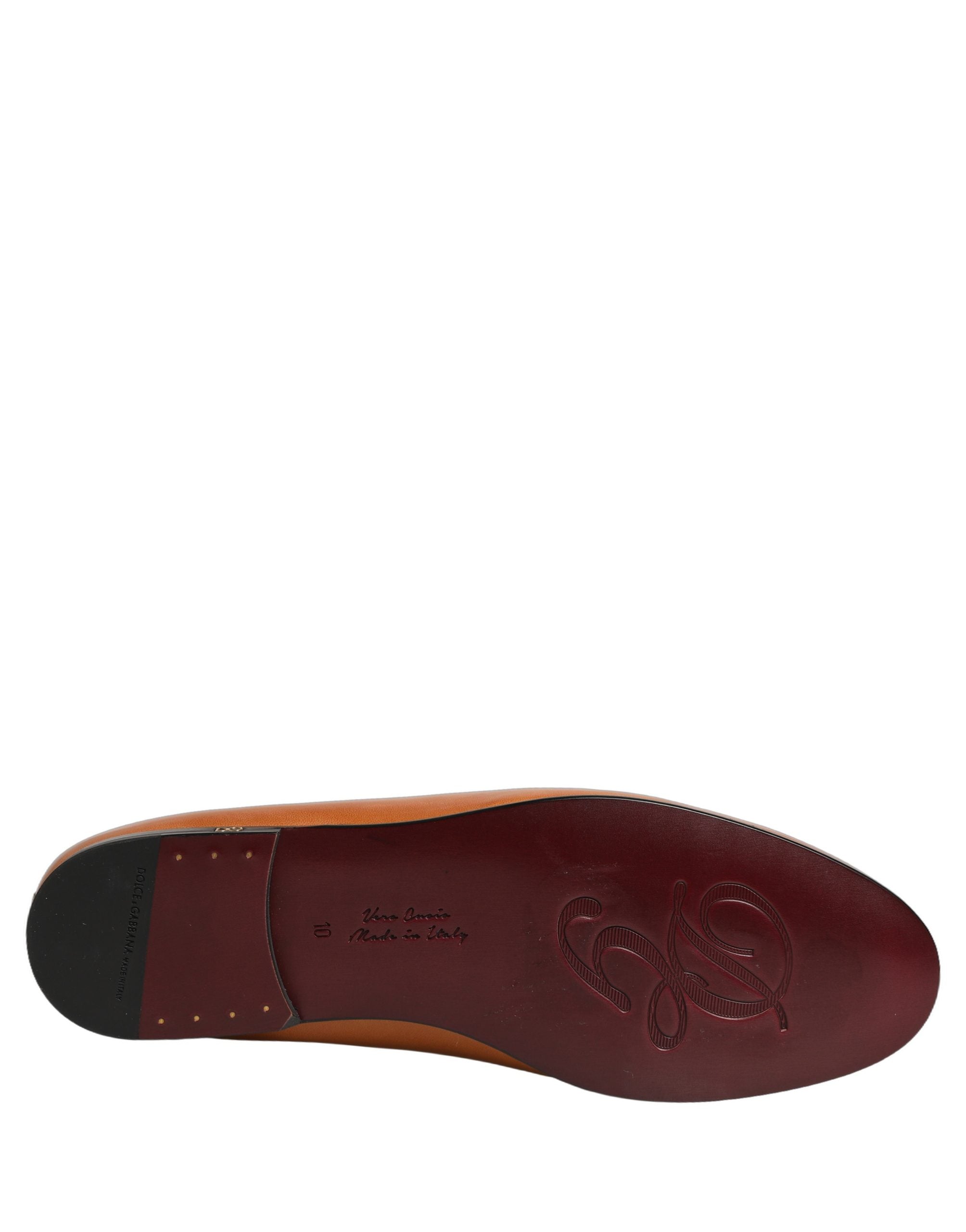 Dolce & Gabbana Braune Leder Loafer mit Logo für Herren