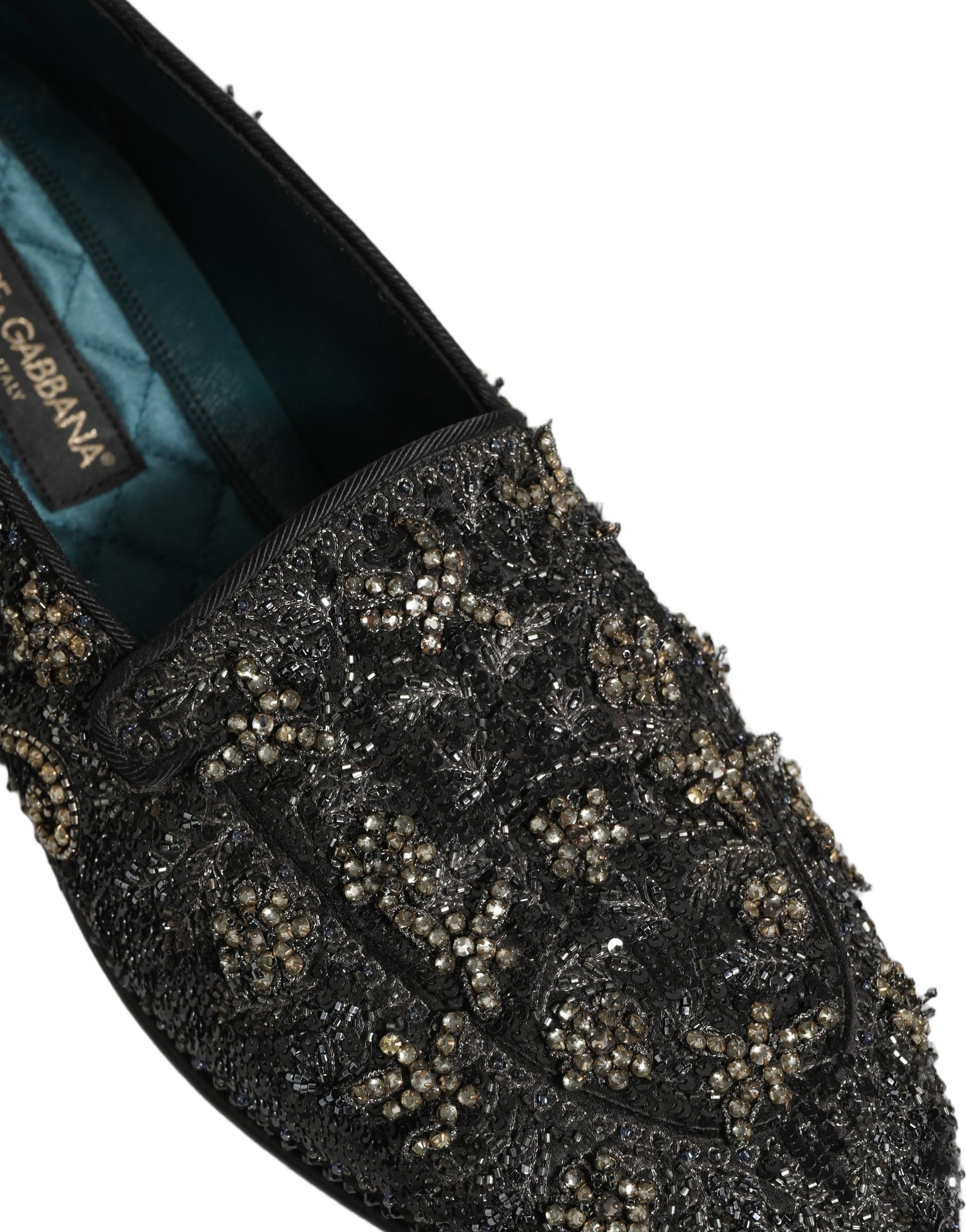 Dolce & Gabbana Schwarze Loafer mit Strassbesatz