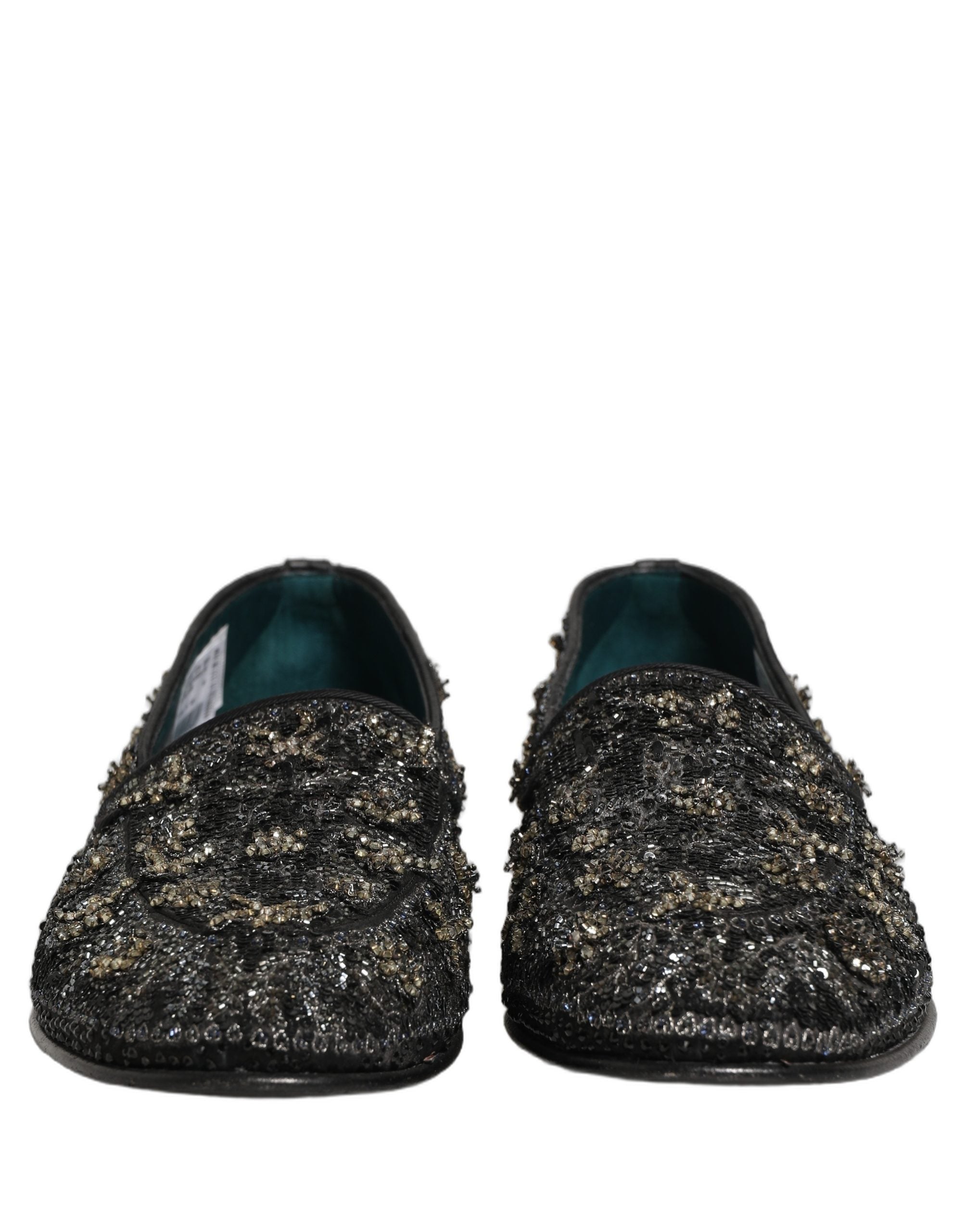 Dolce & Gabbana Schwarze Loafer mit Strassbesatz