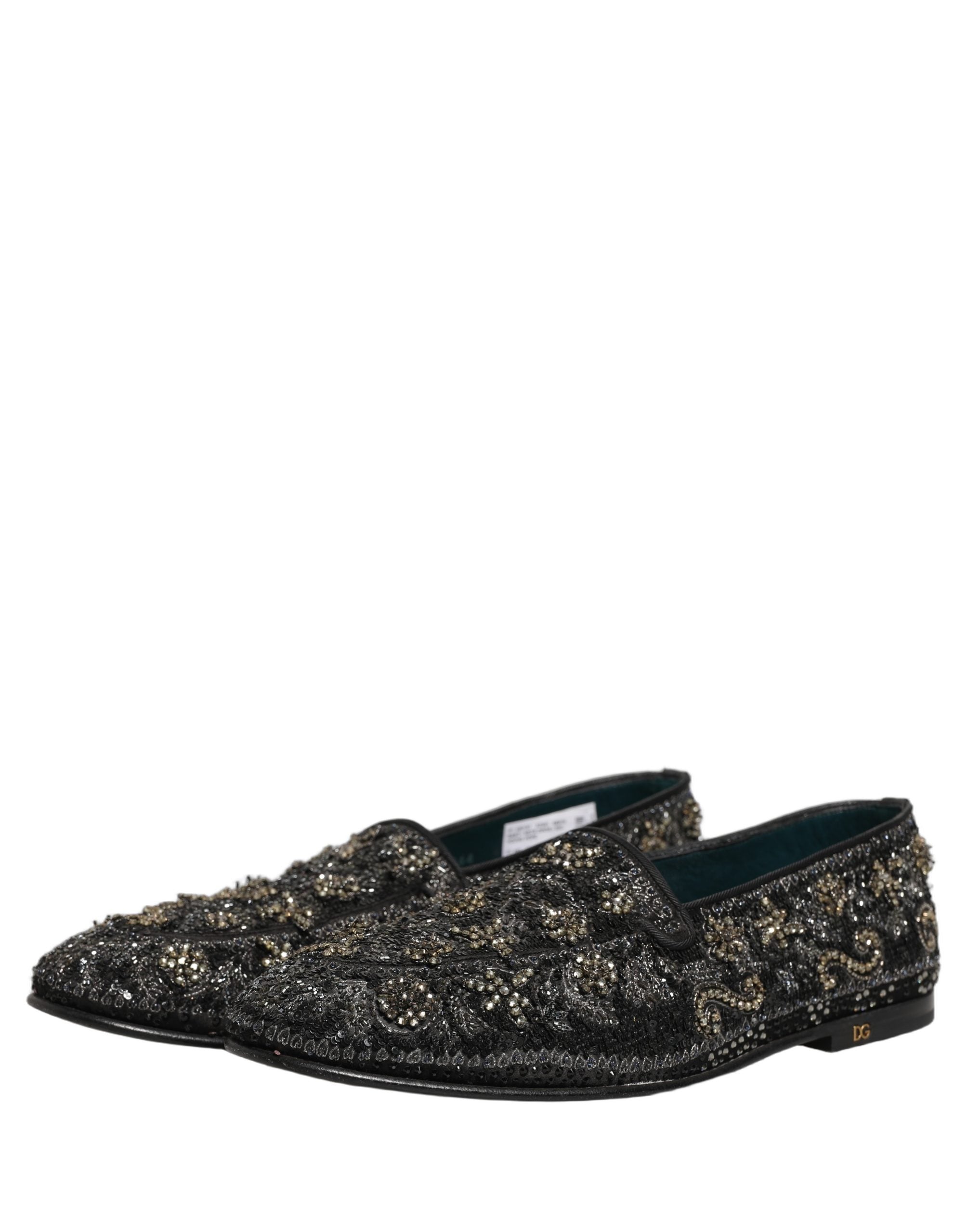 Dolce & Gabbana Schwarze Loafer mit Strassbesatz
