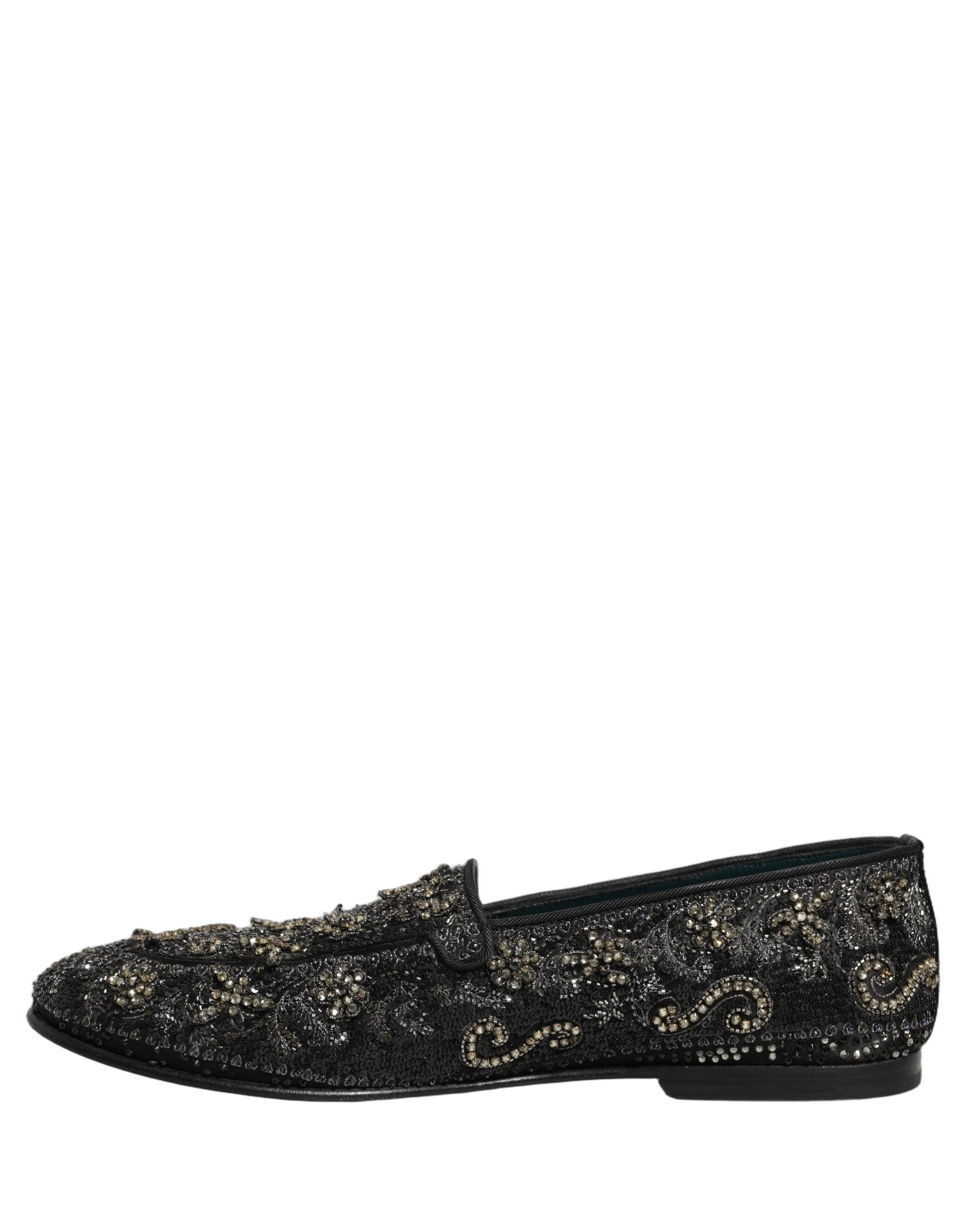 Dolce & Gabbana Schwarze Loafer mit Strassbesatz
