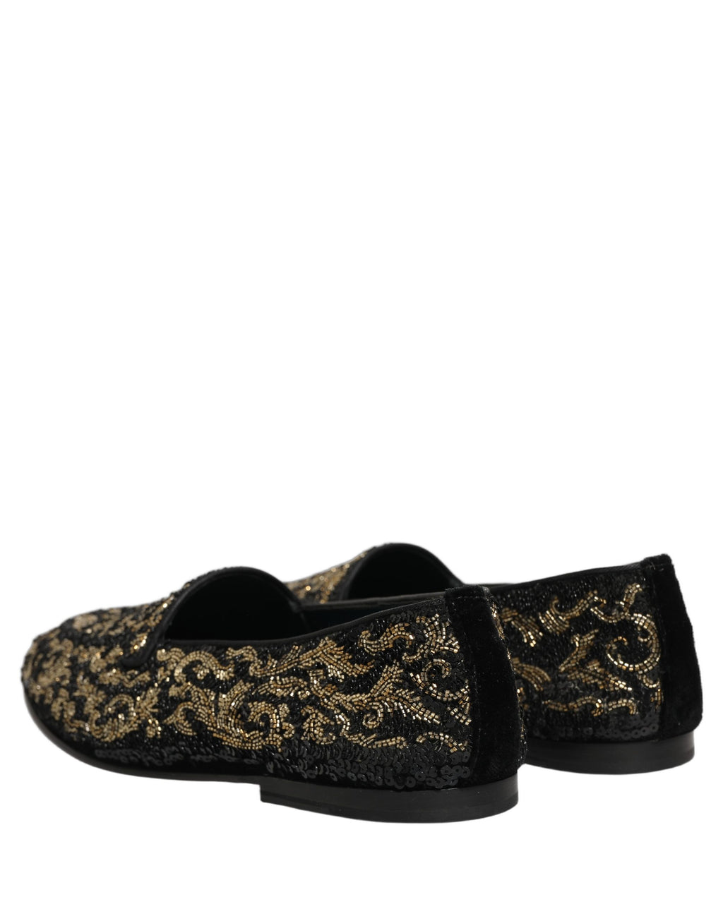 Dolce & Gabbana Schwarze Loafer mit Goldverzierungen