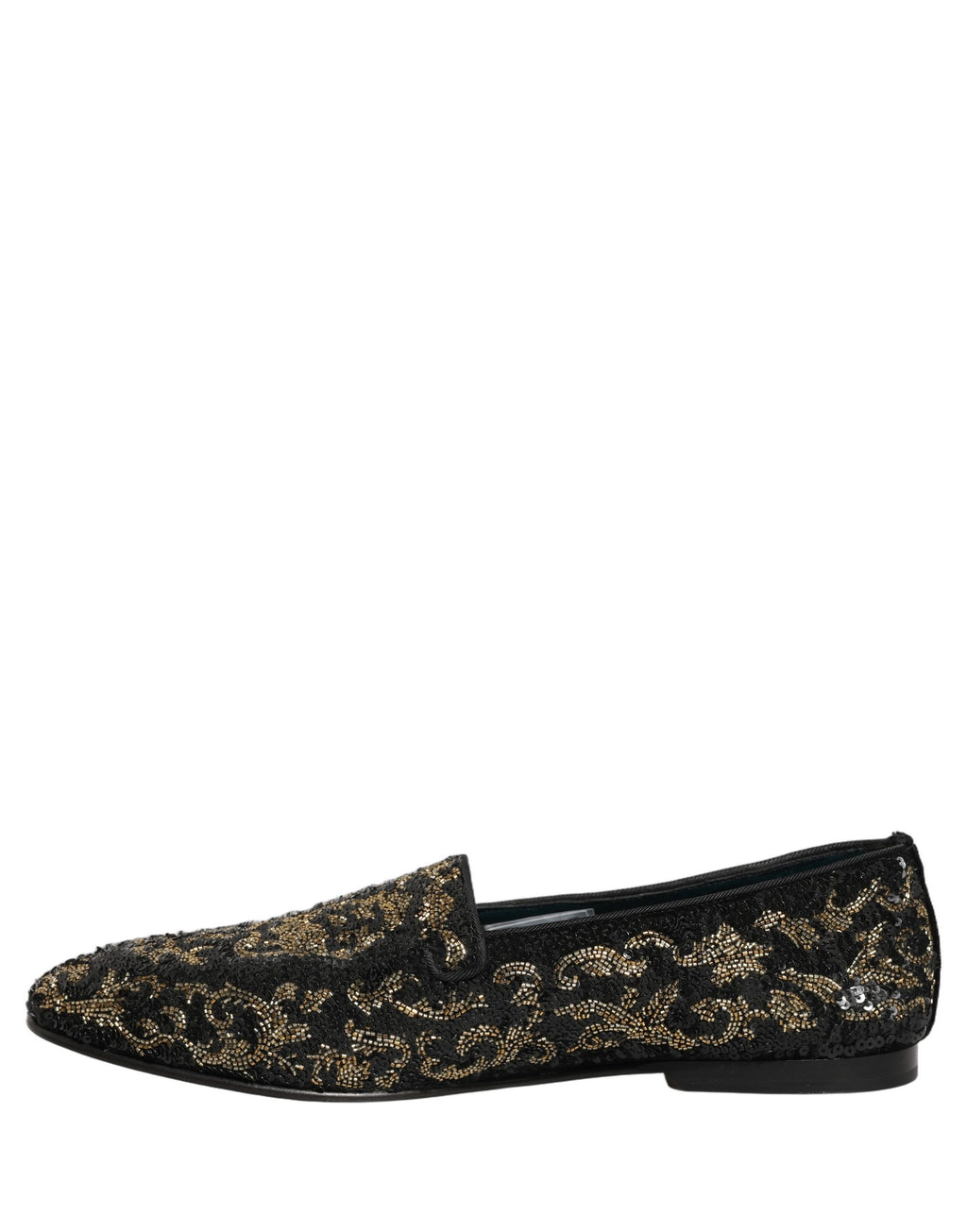 Dolce & Gabbana Schwarze Loafer mit Goldverzierungen