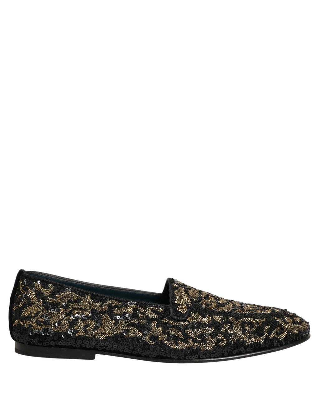 Dolce & Gabbana Schwarze Loafer mit Goldverzierungen
