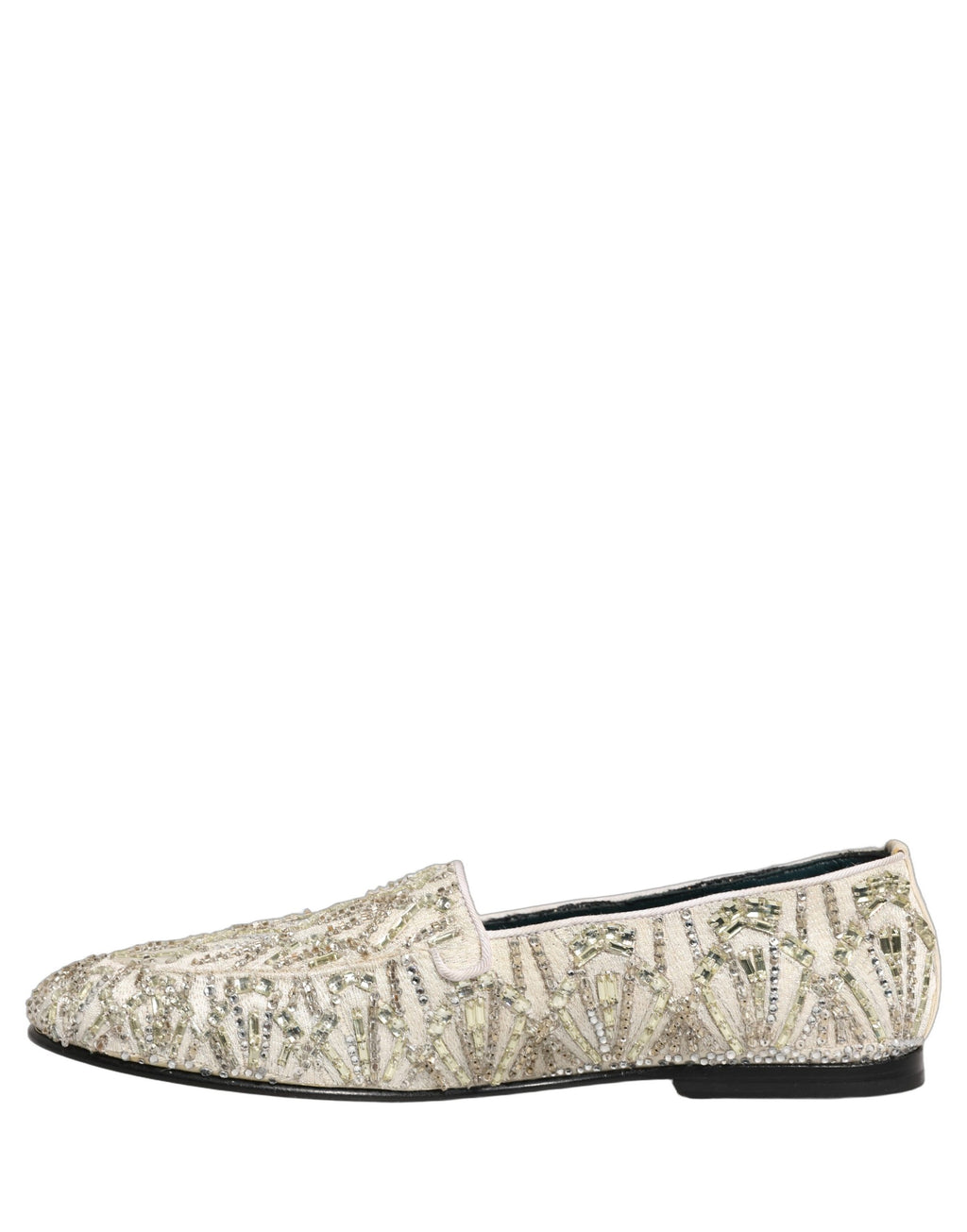 Dolce & Gabbana Weiße Samt-Loafer mit Stickerei